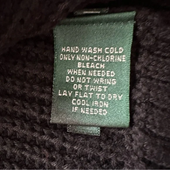 Ralph Lauren Black 100% Cotton Knit Shawl Collar Toggle Cardigan Women’s Sz Med - Picture 10 of 10